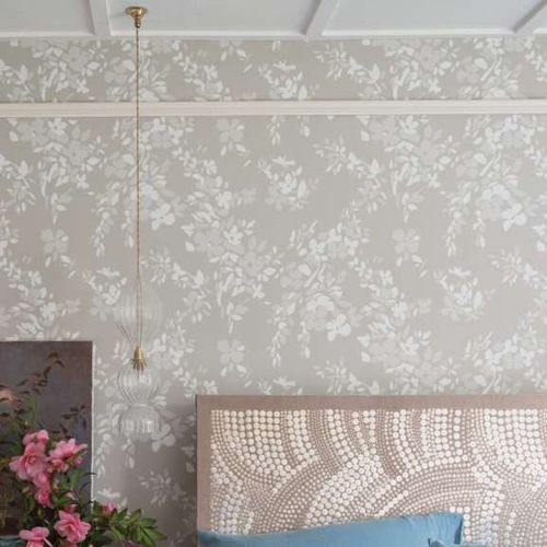 現代風壁紙 - HEGEMONE series - Farrow & Ball - 花柄 / ピンク / 青