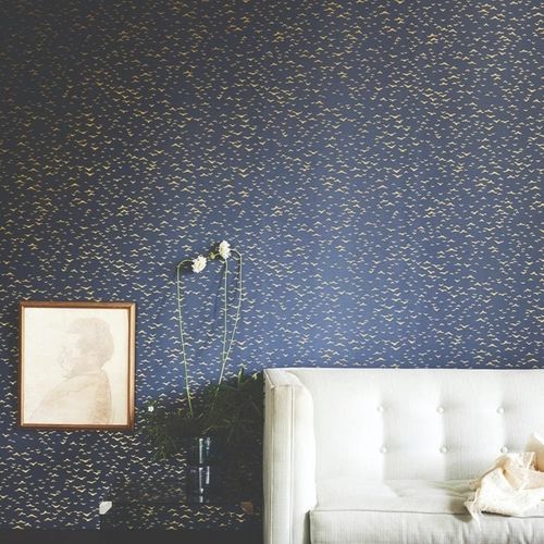 現代風壁紙 - YUKUTORI series - Farrow & Ball - 幾何学模様 / 青 / 緑