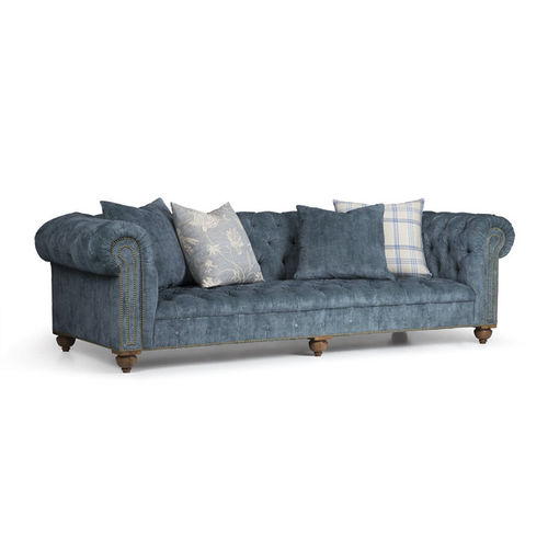 チェスタフィールドソファー - SHERWOOD - Ralph Lauren Home - 布製 / クッション / 青色