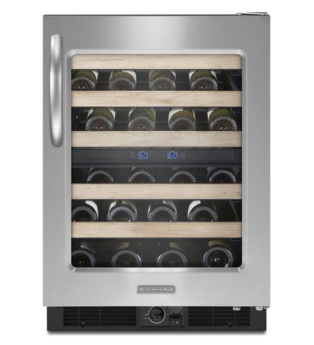 組み込み式ワインセラー - KUWS24RSSS.............  - KitchenAid - 台下 / 金属製 / 電動