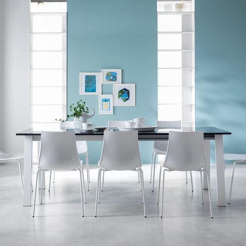現代風ダイニングテーブル - DELTA - STOSA CUCINE - メラミン / Fenix NTM / 塗装金属脚