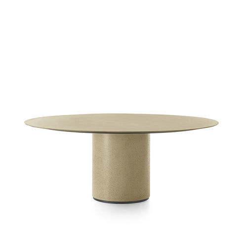 現代風テーブル - RE-VERRE - Gallotti&Radice - ガラス製 / 人工大理石脚 / 円形