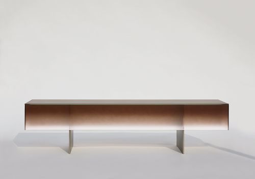 現代風ローテーブル - KOOSHI - Gallotti&Radice - ガラス製 / 金属脚 / 長方形