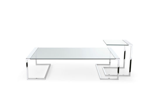 現代風ローテーブル - SIR T32 - Gallotti&Radice - 金属製 / 硬化ガラス製 / 長方形