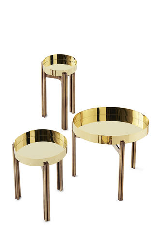 現代風ローテーブル - TWELVE - Gallotti&Radice - 大理石 / 真ちゅう製 / 長方形