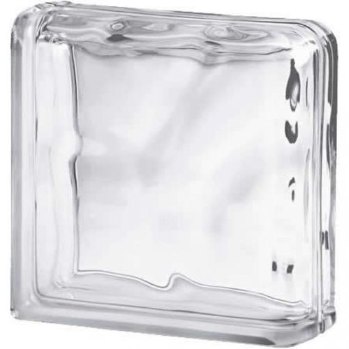 カーブ状ガラスレンガ - CLEAR 1919/8 DOUBLE END WAVE - SEVES GLASSBLOCK - 砂吹き / 壁取り付け式 / 色付き
