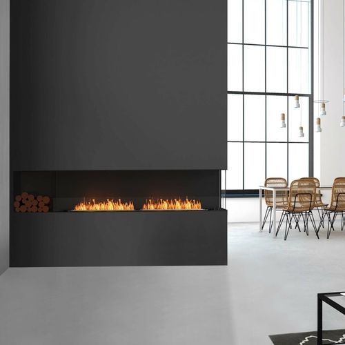 コーナー挿入式暖炉 - FLEX RIGHT CORNER - EcoSmart Fire - バイオエタノール / スチール製 / 現代風