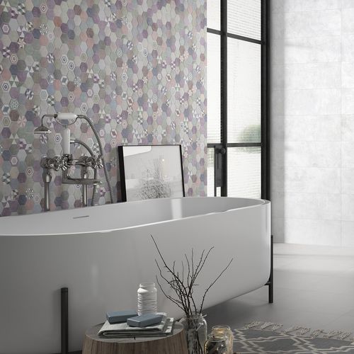 セラミック製タイル - COMBINE - SALONI CERAMICA - 光沢 / バスルーム用 / 壁面