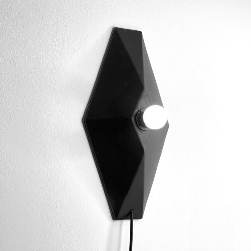 ミニマリストデザイン壁掛け照明 - VECTOR_black matte - neo - 屋内用 / セラミック製 / 幾何学模様