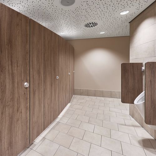 HPLトイレ用キュ－ビクル - EF-3 JUMP - Schaefer-Trennwandsysteme - アルミニウム / トイレ用 / 公共施設用