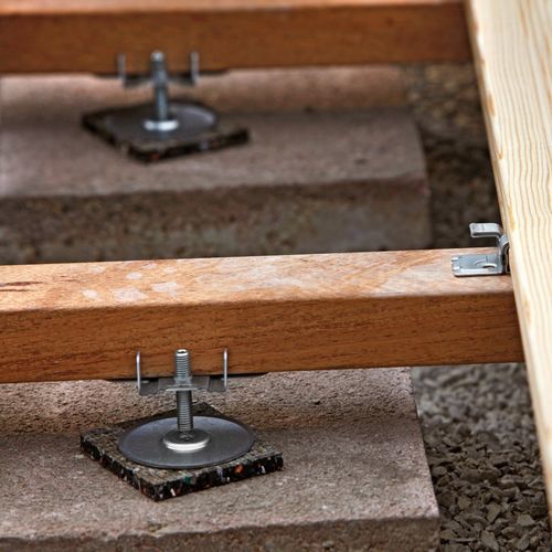 溶融亜鉛メッキ鋼製2重床 - NIVODECK®/KLEBEPAD/PLANOFORM® - Braun Wuerfele - ポリプロピレン製 / セルフレベリング用 / テラス用