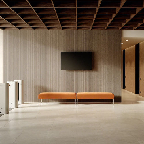 現代風ベンチ - MISSIVA - Steelcase EMEA - アルミニウム / スチール製 / 革製