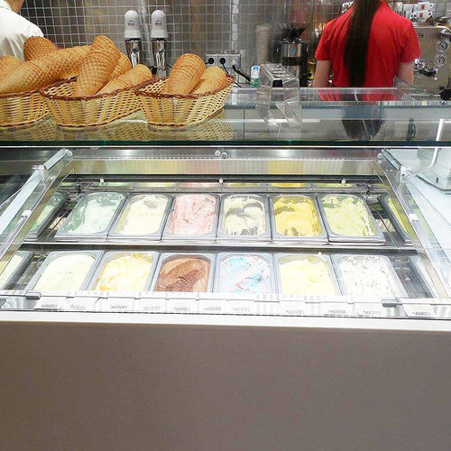 カウンター冷蔵陳列ケース - GEM R4 PRO GELATO - Oscartek - 店用 / ステンレススチール製 / 引き戸付き