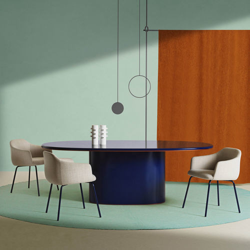 現代風ダイニングテーブル - Oku - My Home Collection - ラッカー塗装MDF / 漆塗りMDF脚 / スチール脚