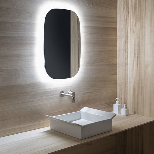カウンタートップ型洗面器 - BX40A - FLAMINIA/フラミニア社 - セラミック製 / 正方形 / 穴なし