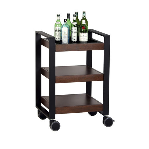ドリンク台車 - SENSO BAR S - CADDIE HOTEL - ホテル用 / ペイントスチール製 / 塗装木材