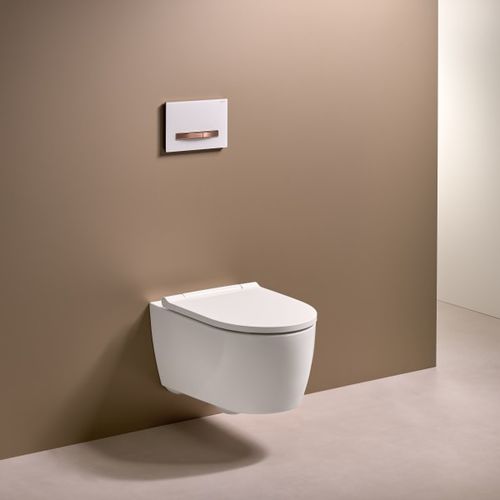 壁掛け式トイレ - 500.201.01.1 - GEBERIT - セラミック製 / 業務用 / 細長い