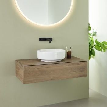 壁掛け式洗面台 - 501.165.00.1 - GEBERIT - 木製 / 現代風 / 扉なし