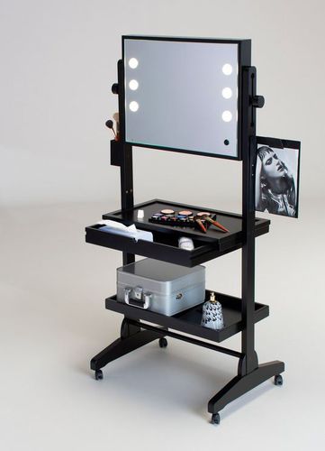 現代風化粧台 - L200 WITH FRAMED MIRROR - CANTONI - 木製 / 美容院 / バックライト付き