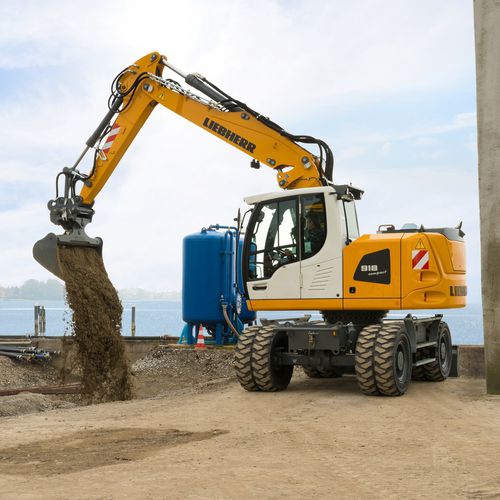 中型パワーショベル - A 918 COMPACT LITRONIC - Liebherr  - タイヤ式 / コンパクト / 工事現場用