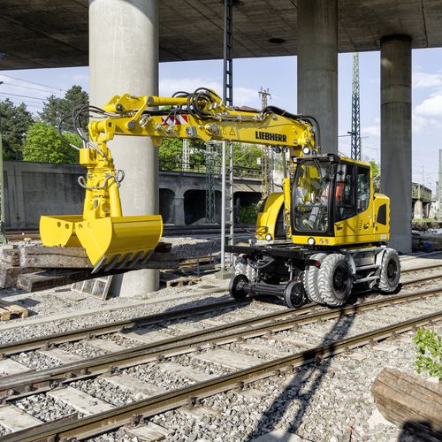 中型パワーショベル - A 922 RAIL LITRONIC  - Liebherr  - タイヤ式 / 工事現場用 / ディーゼル