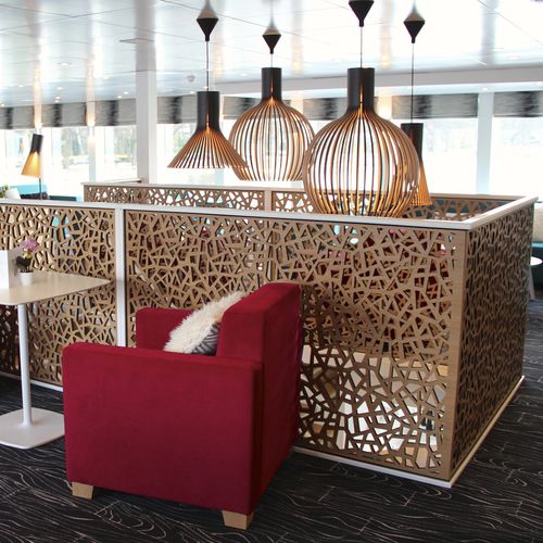 MDF手すり - CRUISE SHIP ELBE PRINCESSE CROISI EUROPE - Bruag Design Factory AG - パネル付き / 屋内用 / 階段用