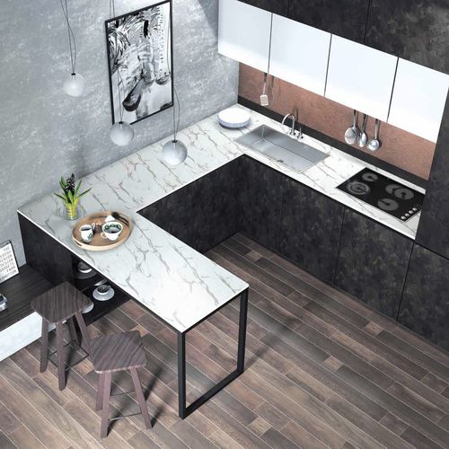 ラミネートカウンタ－トップ - STRATUS - Greenlam Europe - キッチン用 / 四角い縁 / 耐熱性