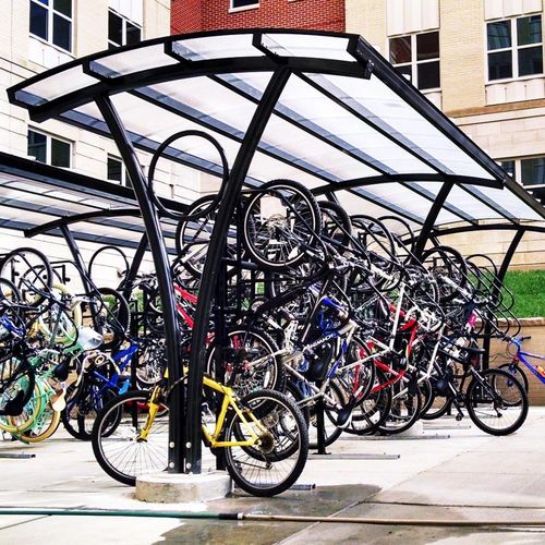 ポリカーボネート製キャノピー自転車シェルター - AERO - Brasco International Inc. - スチール製 / アルミニウム製 / 公共スぺース用