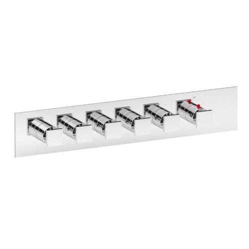シャワー用混合水栓 - SQUARE THERMO O5 - Aquademy - 壁取り付け式 / サーモスタット / クロム真鍮製
