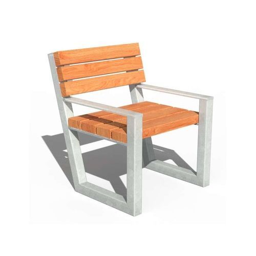 現代風チェア - COMBIKOT - URBAN-NT - 屋外用 / エキゾチック木材 / スチール脚