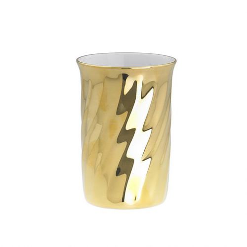 業務用歯ブラシ置き - PORCELAIN GOLD PLATED, WAVY - Klomfar GmbH