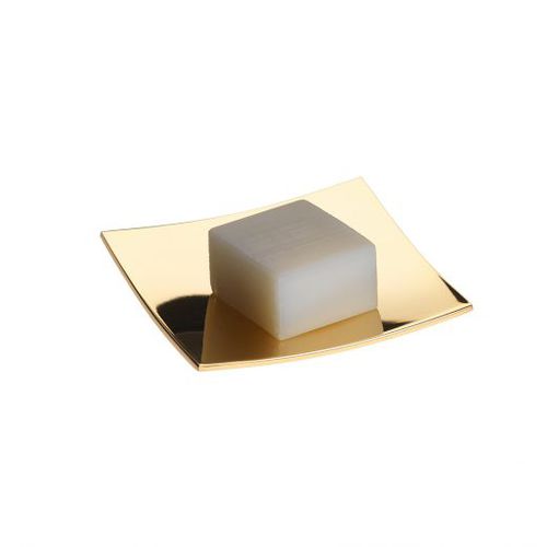 真ちゅう製石鹸トレイ - STACK IT: GOLD PLATED - Klomfar GmbH