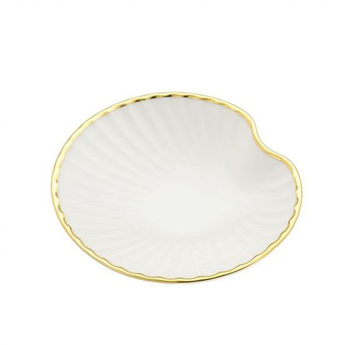 金属製石鹸トレイ - SHELL: GOLD TRIM - Klomfar GmbH - 磁器製