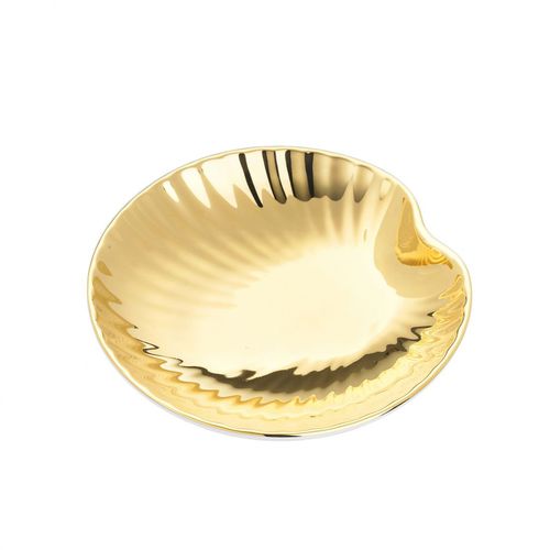 磁器製石鹸トレイ - SHELL: GOLD PLATED - Klomfar GmbH