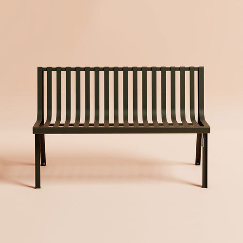 現代風公共ベンチ - Cité Z - Objets Publics - 熱漆塗りスチール / 背もたれ付き / 肘掛けなし