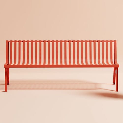 現代風公共ベンチ - Cité Z - Objets Publics - 熱漆塗りスチール / 背もたれ付き / 肘掛けなし