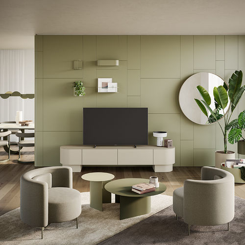 現代風テレビキャビネット - ASTERIA - Ronda Design - 引き出し付き / ラッカー塗装MDF / 金属製
