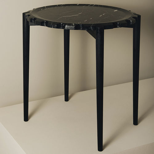 オリジナルデザインサイドテーブル - CLOCK NERO MARQUINA - MAAMI HOME - オーク材 / 無垢材 / 大理石