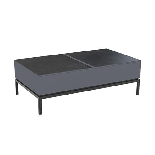 現代風ローテーブル - COLORADO - AKANTE - ラッカー塗装MDF / セラミック製 / 漆塗り金スチール脚