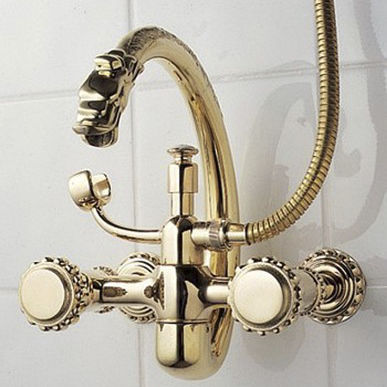 シャワー用ダブルハンドル混合水栓 - 2235 - Herbeau - バスタブ用 / 壁取り付け式 / 金属製