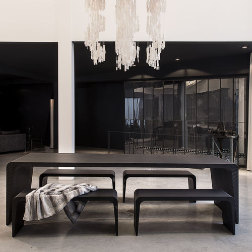 現代風テーブルベンチセット - AMEZA - R&J Luxe Furniture - スチール製 / 庭用 / 中庭用