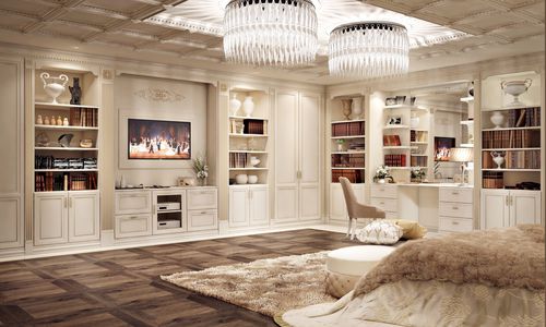 伝統的テレビ用壁面ユニット - CAPRICCIO - Casta Diva Interiors - 木製 / 漆木材
