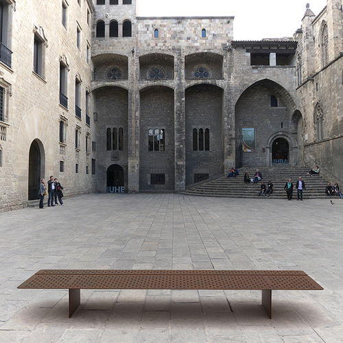 現代風公共ベンチ - ELES SEAT - THE ITALIAN LAB SRL - 鋼板 / 背もたれ付き