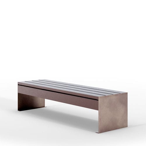 現代風公共ベンチ - ETIC SEAT RECY - THE ITALIAN LAB SRL - 鋼板 / 再生プラスチック製 / 背もたれなし
