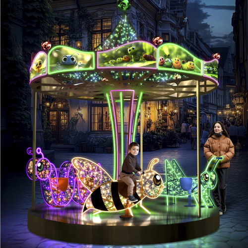 子供用回転遊具 - CAROUSEL 3D WITH INSECTS - Terra Group - プレイグランド用 / 公共スぺース用 / LED搭載