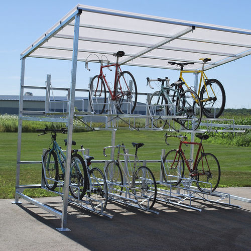 ポリカーボネート製キャノピー自転車シェルター - SHD-BSH - Madrax - スチール製 / 公共スぺース用