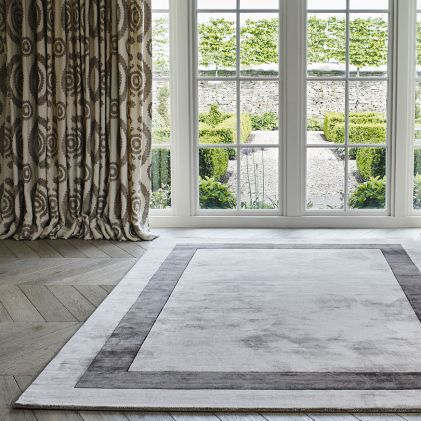 現代風絨毯 - SIMLA BORDERED - Jacaranda - 無地 / Tencel® / 長方形