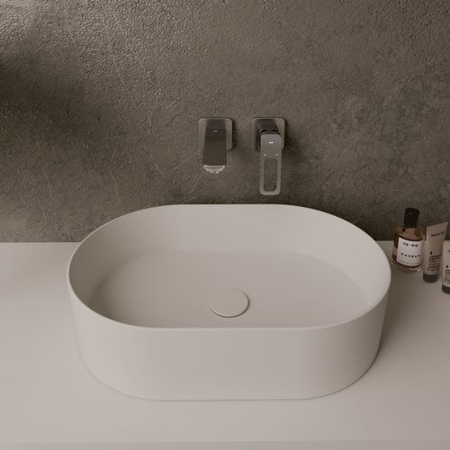 カウンタートップ型洗面器 - Flow - QUARE DESIGN - 樹脂製 / オーダーメイド / 楕円形
