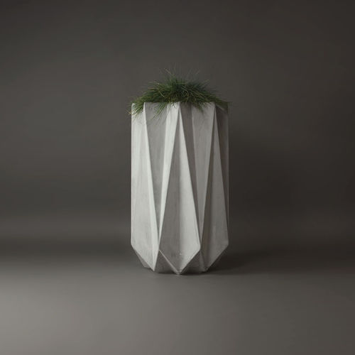ファイバー コンクリート製プランター - Kronen 90 Grey - Adam Christopher Design - 現代風 / 公共スぺース用 / 屋内用