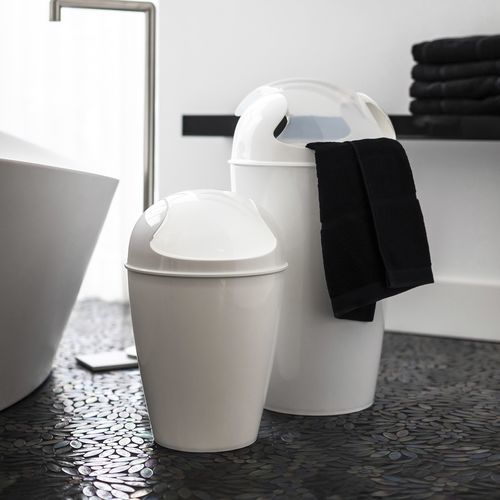 バスルーム用ゴミ箱 - DEL - Koziol - 再生プラスチック製 / ふた付き / 屋内用